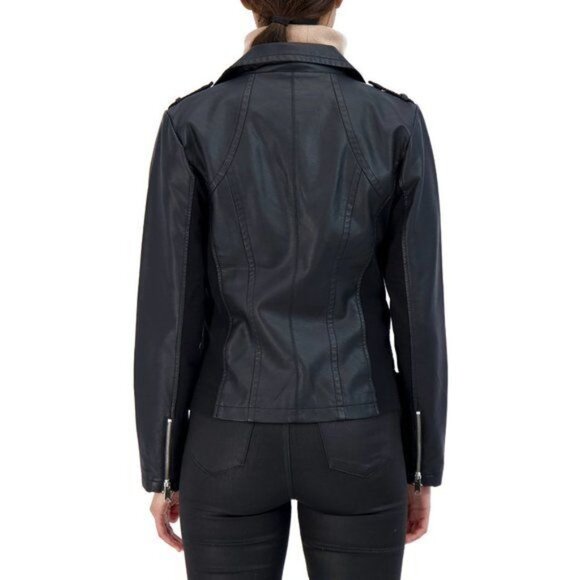 Sebby Collection Asymmetrical Faux Leather Jacket - Picture 3 of 4